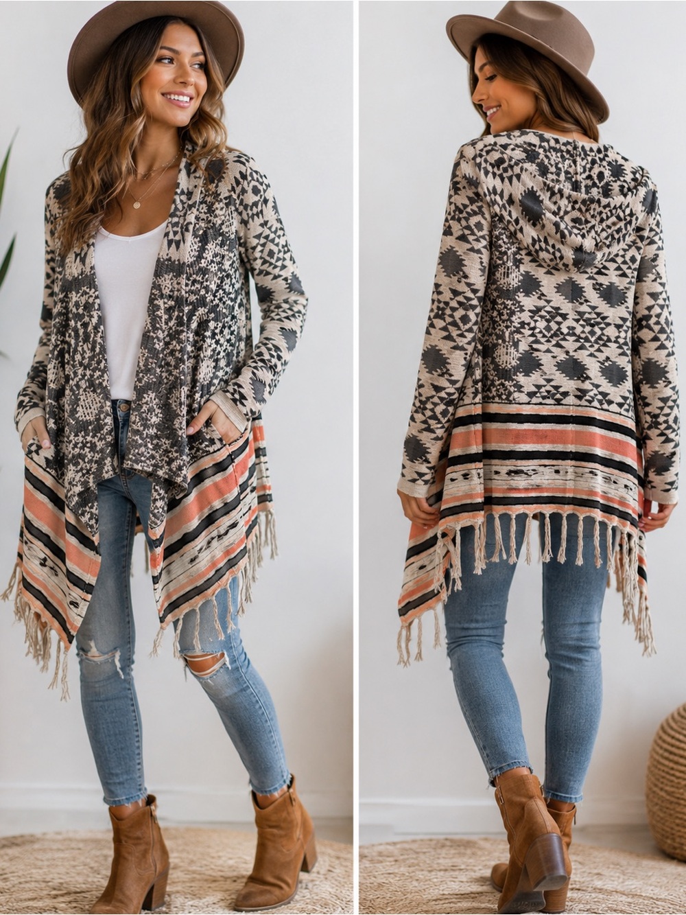 Rip Curl hooded open-front cardigan sweater in women’s size XL.